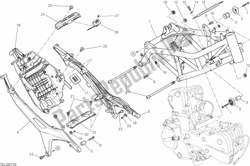 Alle onderdelen voor de Kader van de Ducati Hypermotard USA 821 2015